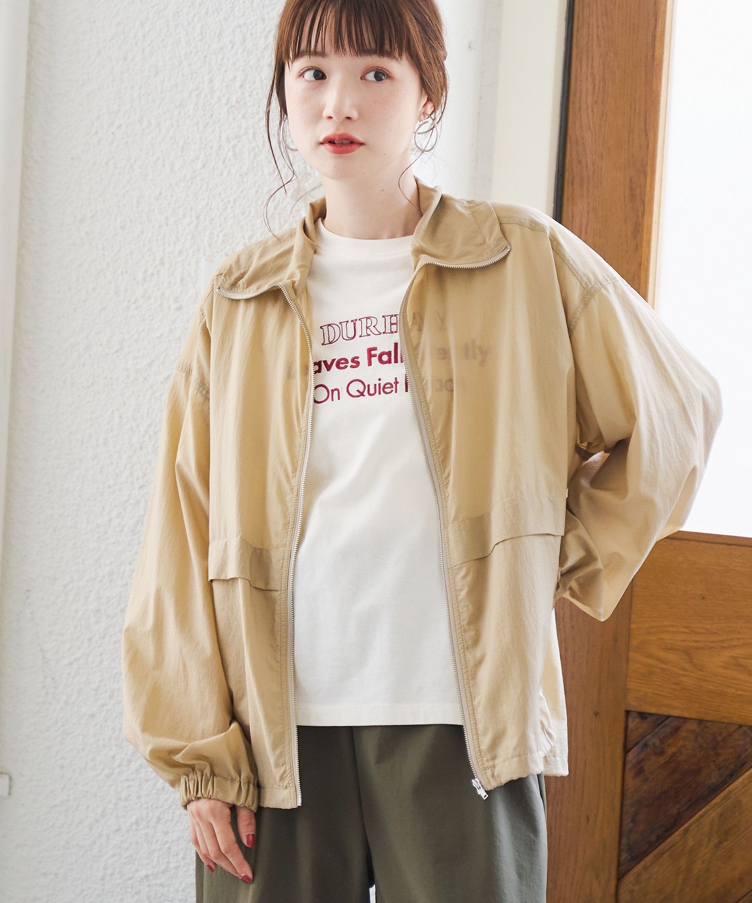 coen｜【撥水】シアーリップナイロンスタンドブルゾン | Rakuten