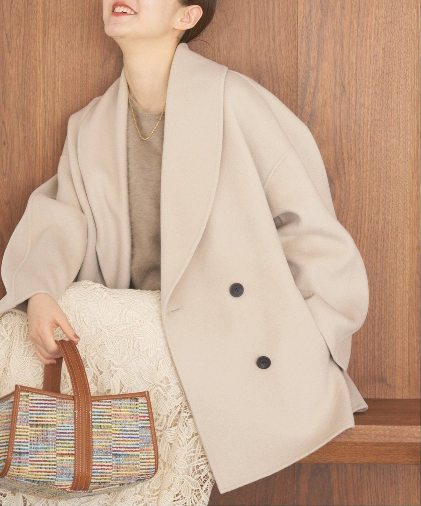 IENA｜《追加》Super160 ショールカラーハーフコート | Rakuten