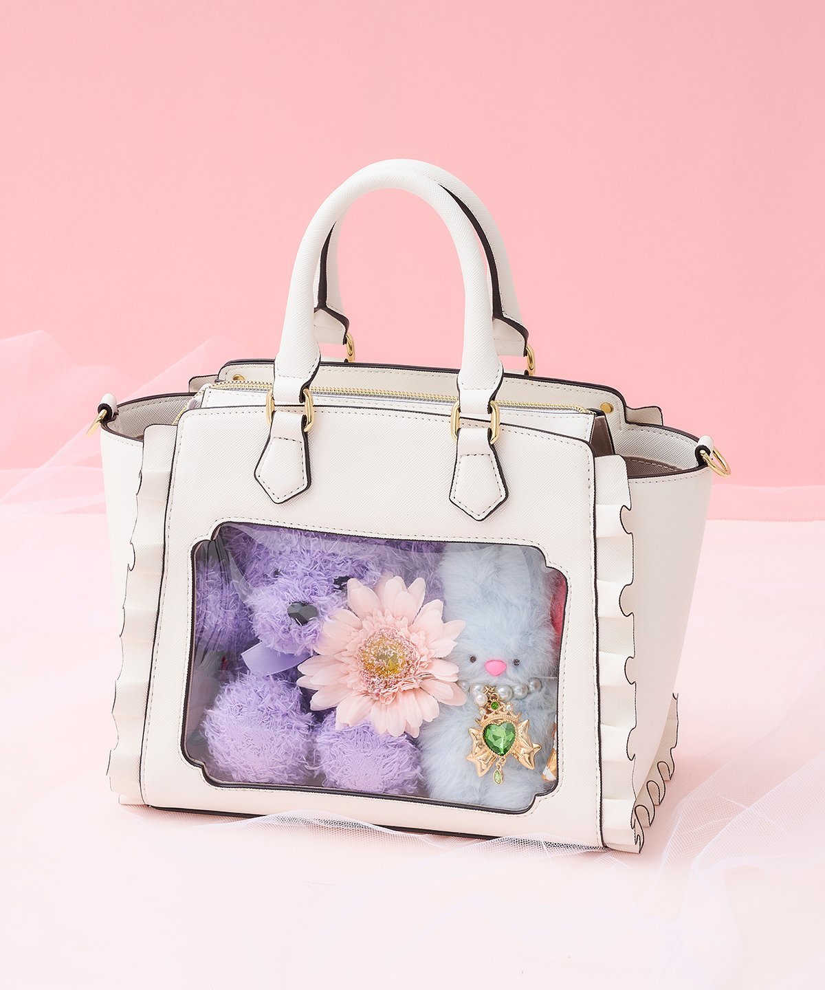 & chouette｜《推し事バッグ》クリアポケット付きぬいぐるみバッグ