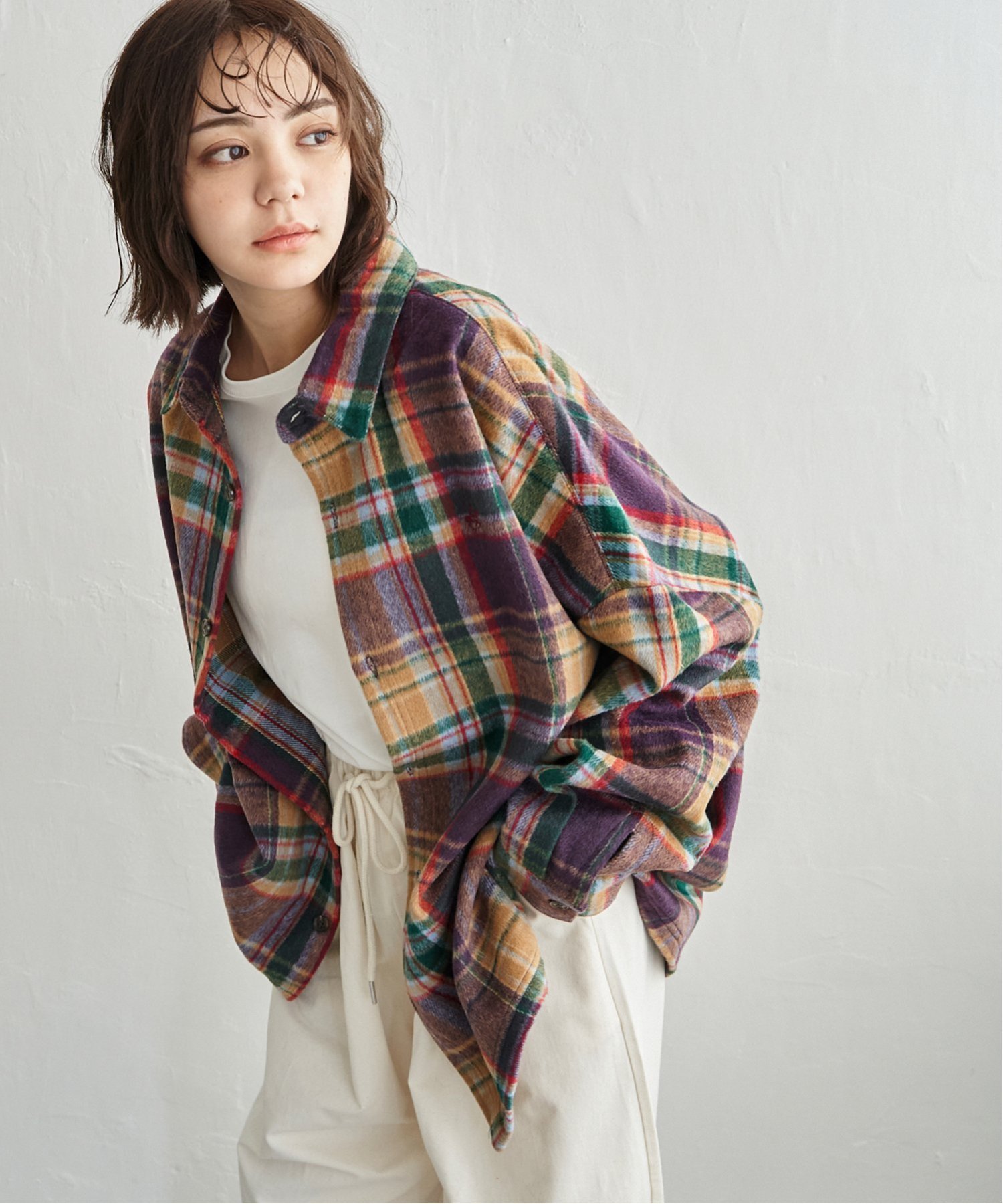 notch.｜BEVERLY HILLS POLO CLUB シャギーチェックシャツジャケット