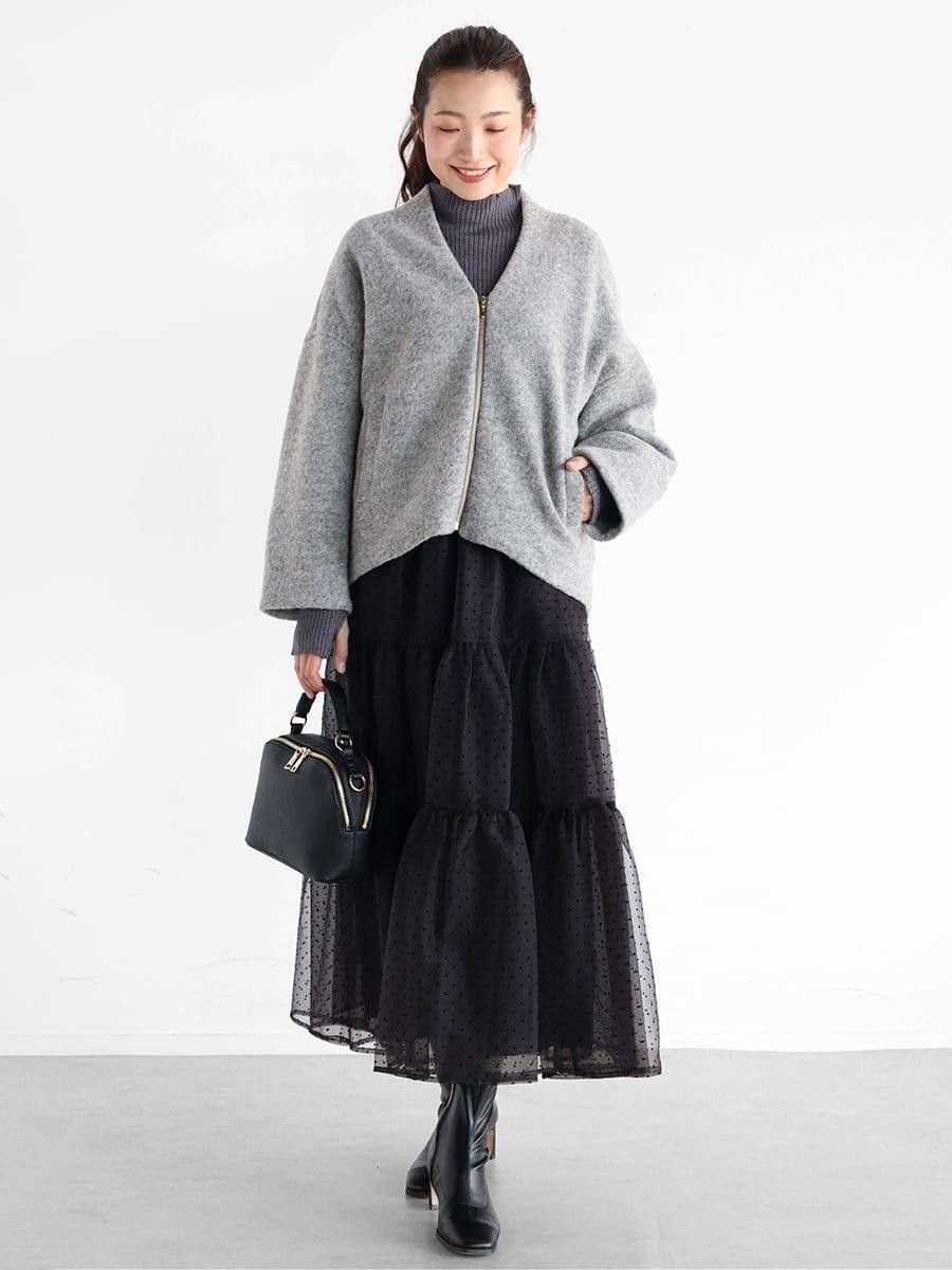 Vin｜Vネックウールブレンドショートコート | Rakuten Fashion(楽天