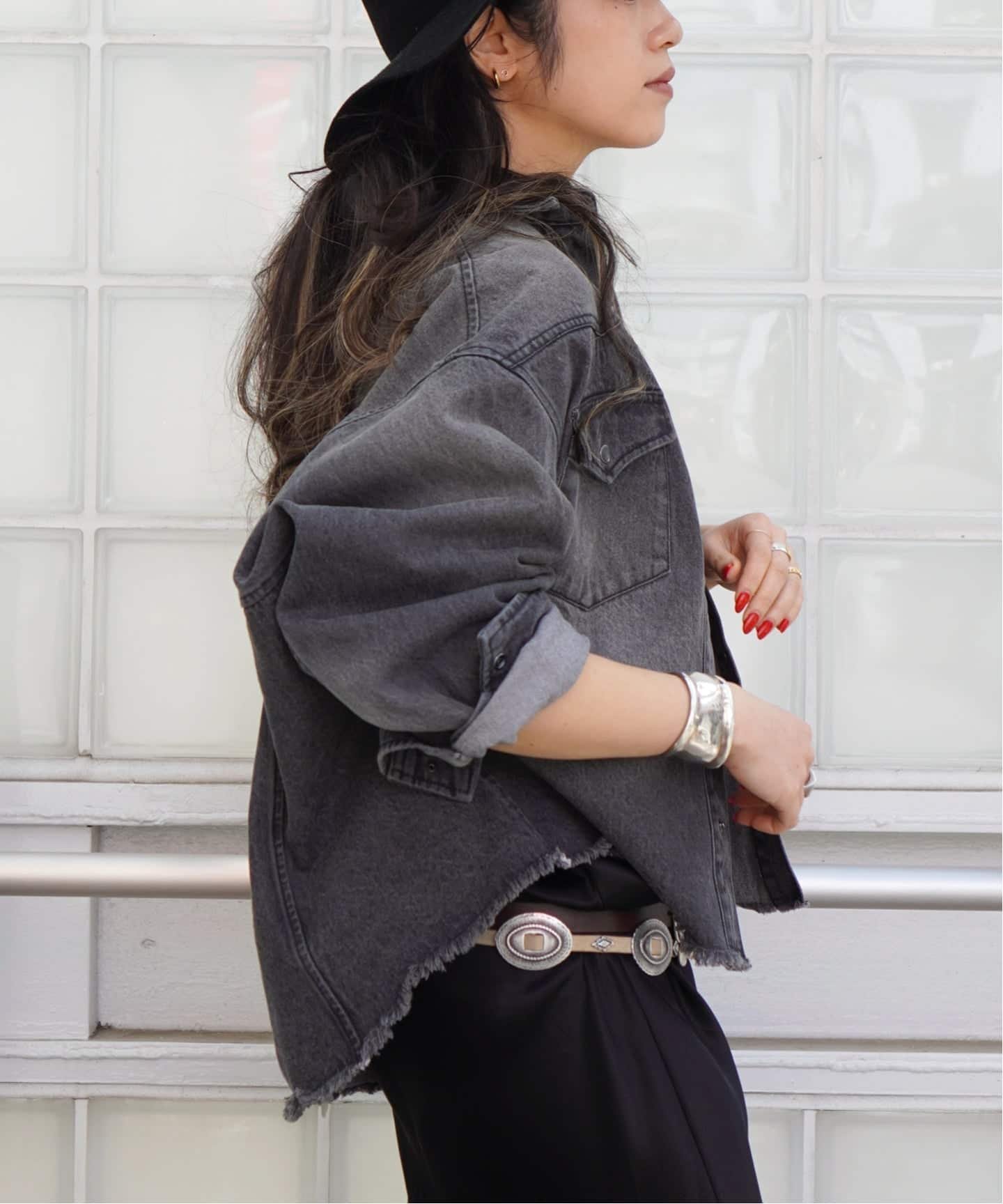 AP STUDIO｜《予約》デニムクロップドシャツ | Rakuten Fashion(楽天