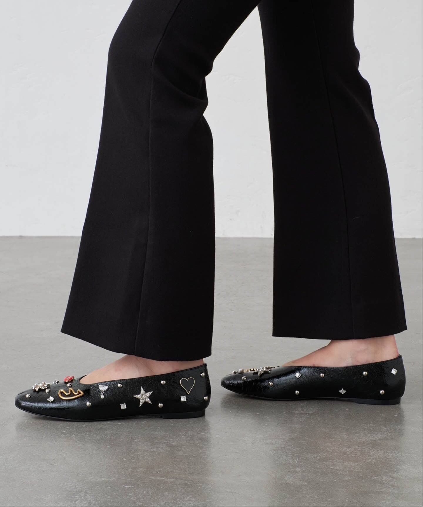 LE TALON｜GRISEレザーSURREALモチーフフラット | Rakuten Fashion