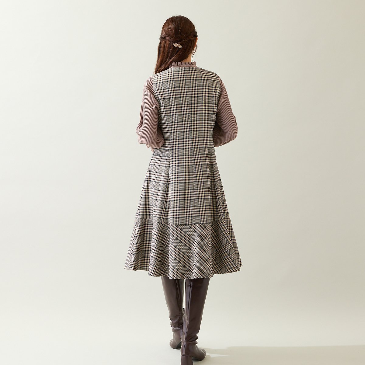 Rose Tiara｜MIXチェックジャンパースカート | Rakuten Fashion(楽天