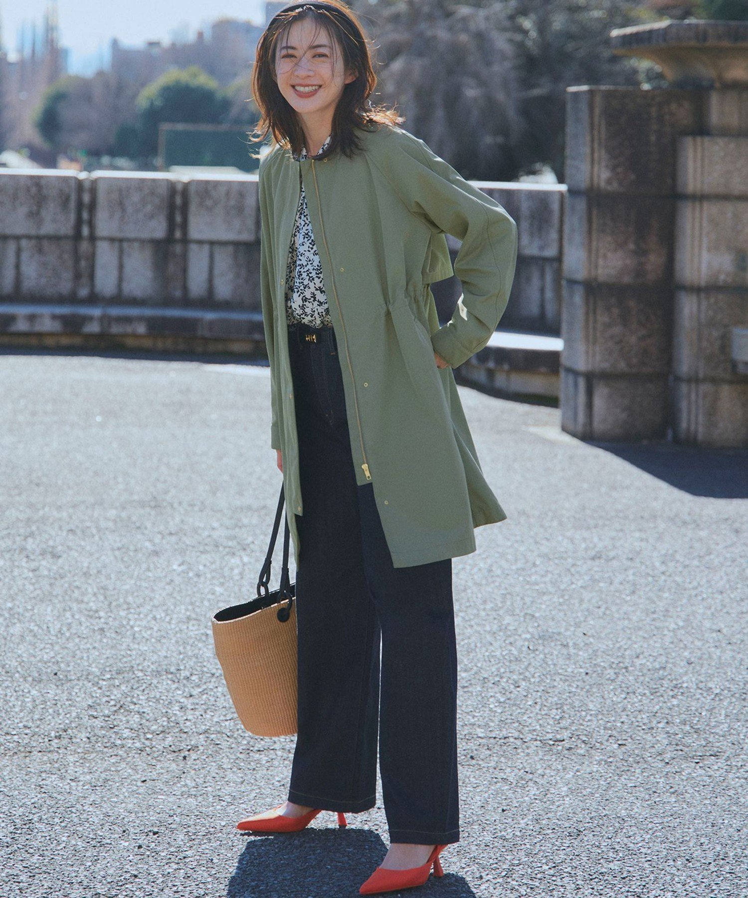 23区｜【洗える】シャドーリーフ プリント ブラウス | Rakuten Fashion