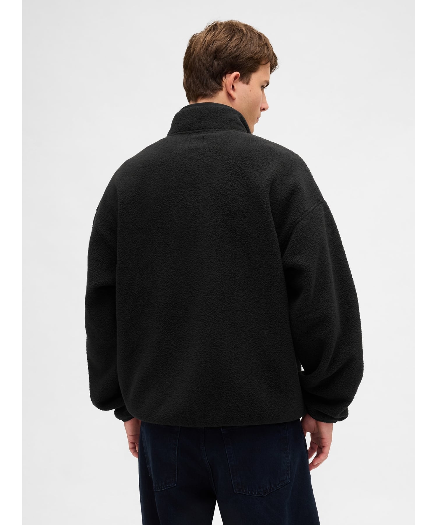 GAP｜(U)ボア オーバーサイズ ハーフジップ GAPロゴプルオーバー