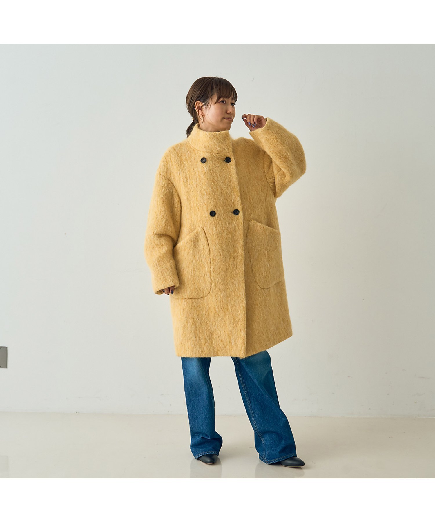 DESIGNWORKS｜アルパカ混モヘアシャギーコート | Rakuten Fashion(楽天