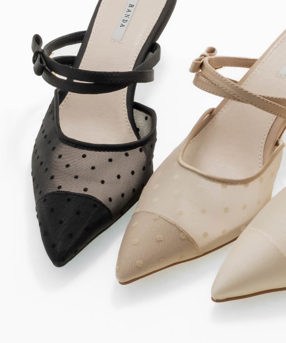 RANDA｜シアーリボンミュールパンプス | Rakuten Fashion(楽天