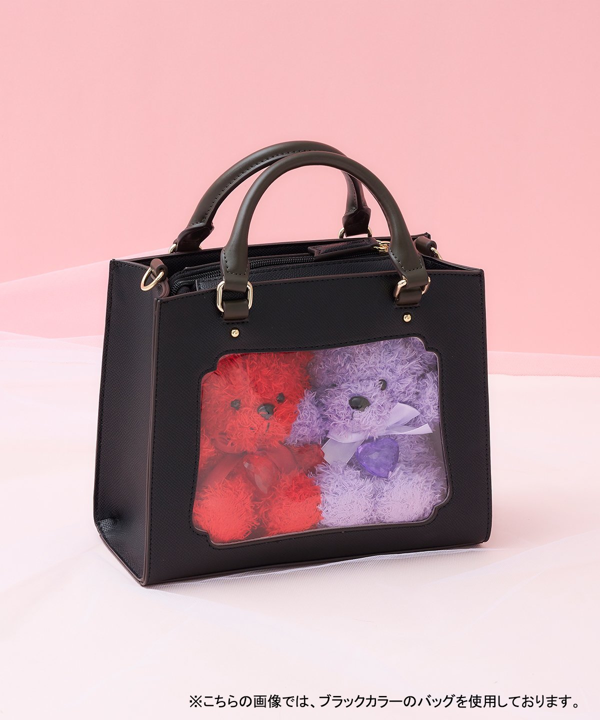 & chouette｜≪推し事バッグ≫クリアポケット付きビジューぬいぐるみ