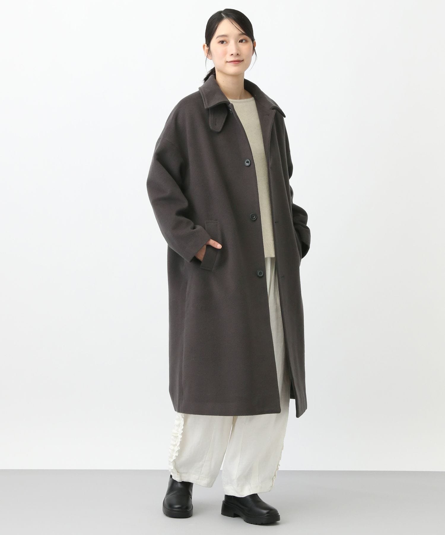 studio CLIP｜《natural by clip》ウールロングコート[プチサイズあり