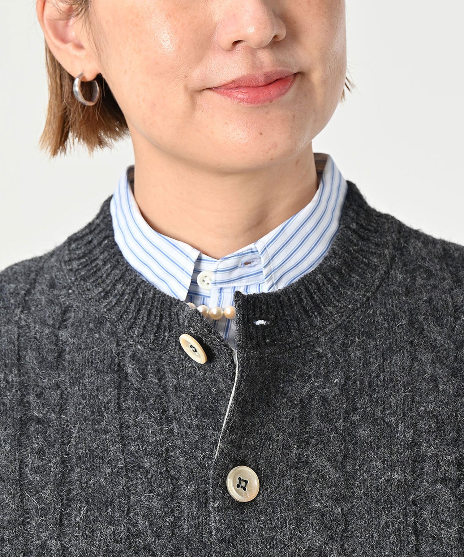 45R｜シェットランドケーブル縮絨のカーディガン | Rakuten Fashion