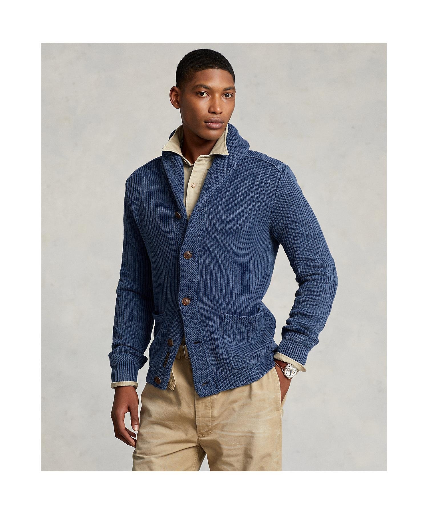 RALPH LAUREN｜コットン ショールカラー カーディガン | Rakuten