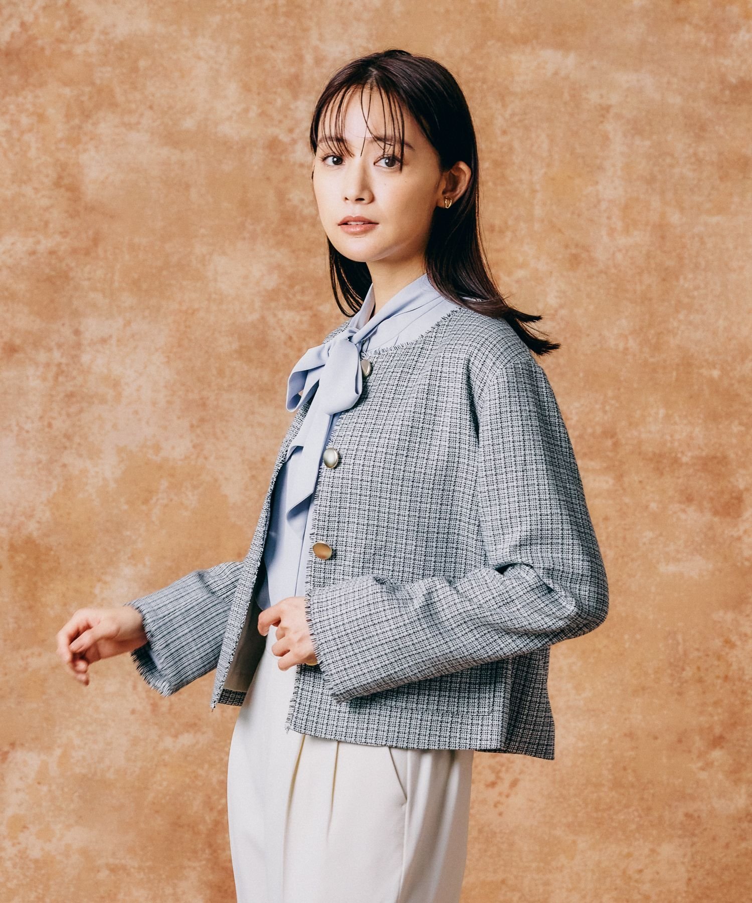 GLOBAL WORK｜ツイードノーカラージャケット/133626 | Rakuten Fashion