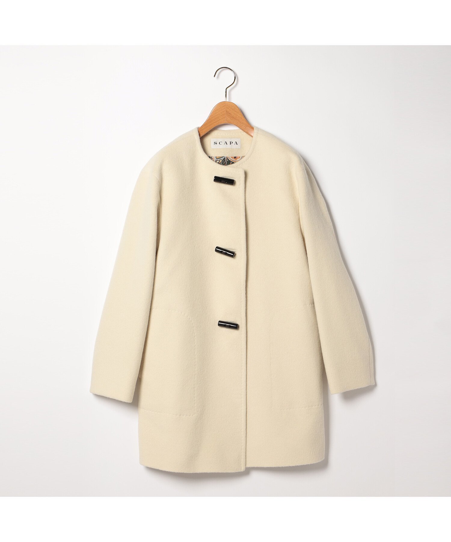 SCAPA｜アンゴラシャギーノーカラーコート | Rakuten Fashion(楽天