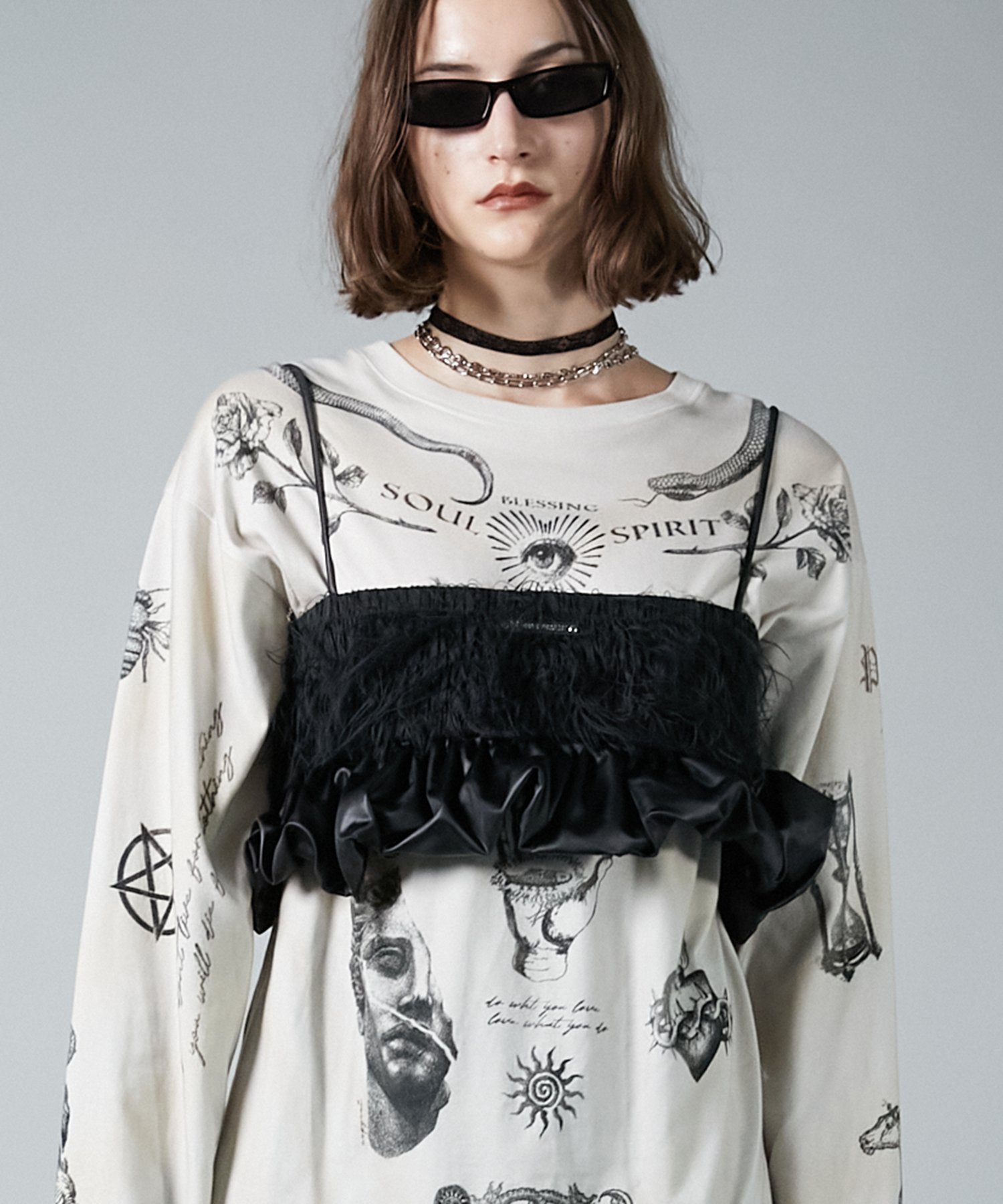 PRANK PROJECT｜フェザーペプラムビスチェ / Feather Peplum Bustier