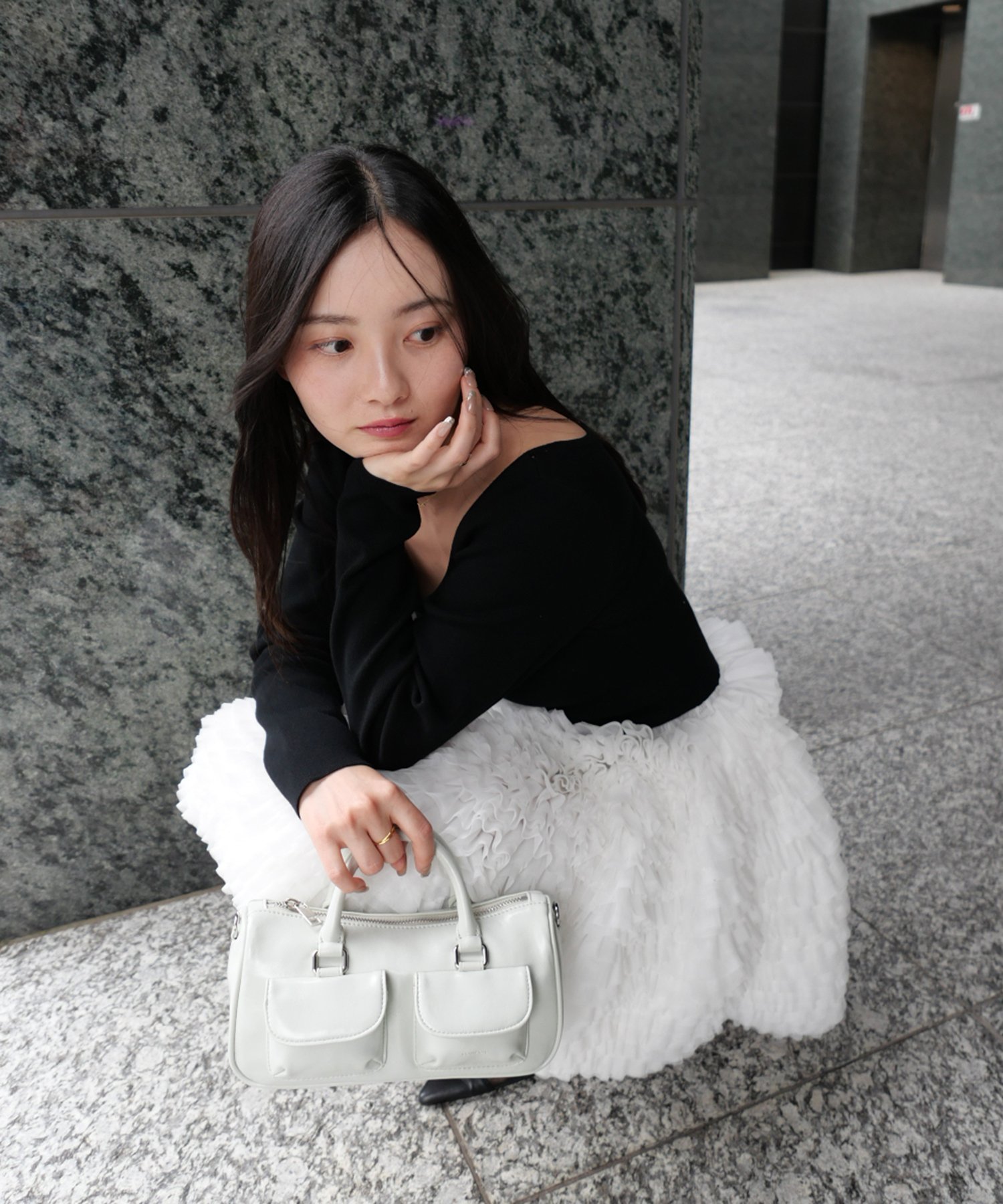 EIMY ISTOIRE｜ボリュームチュールフリルニットワンピース | Rakuten