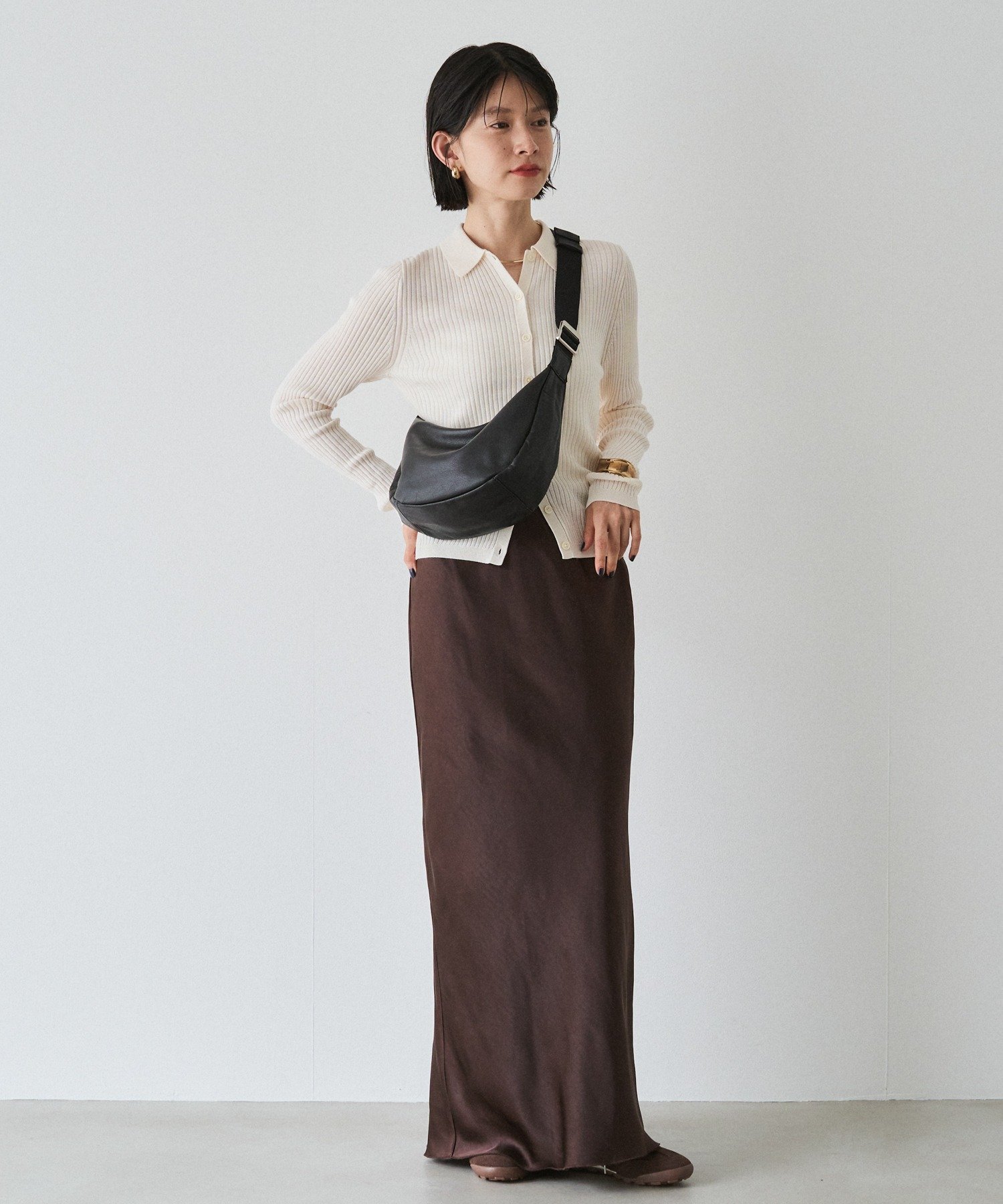 russet｜《3/4~価格改定》ソフトレザーラウンドショルダーバッグ