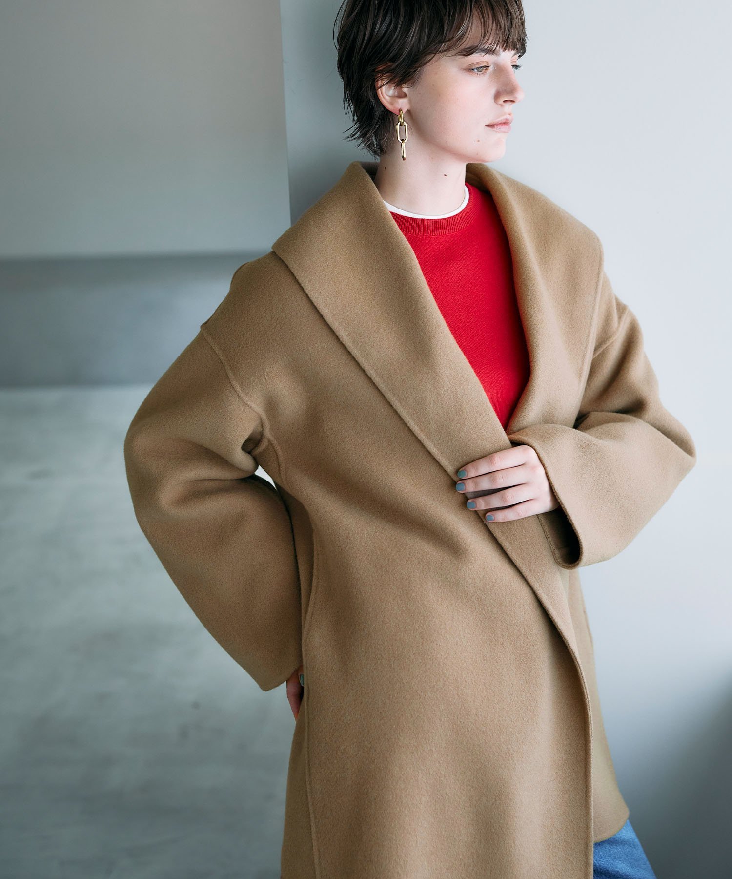 N.O.R.C｜ウールメルトンミドルリバーコート | Rakuten Fashion(楽天