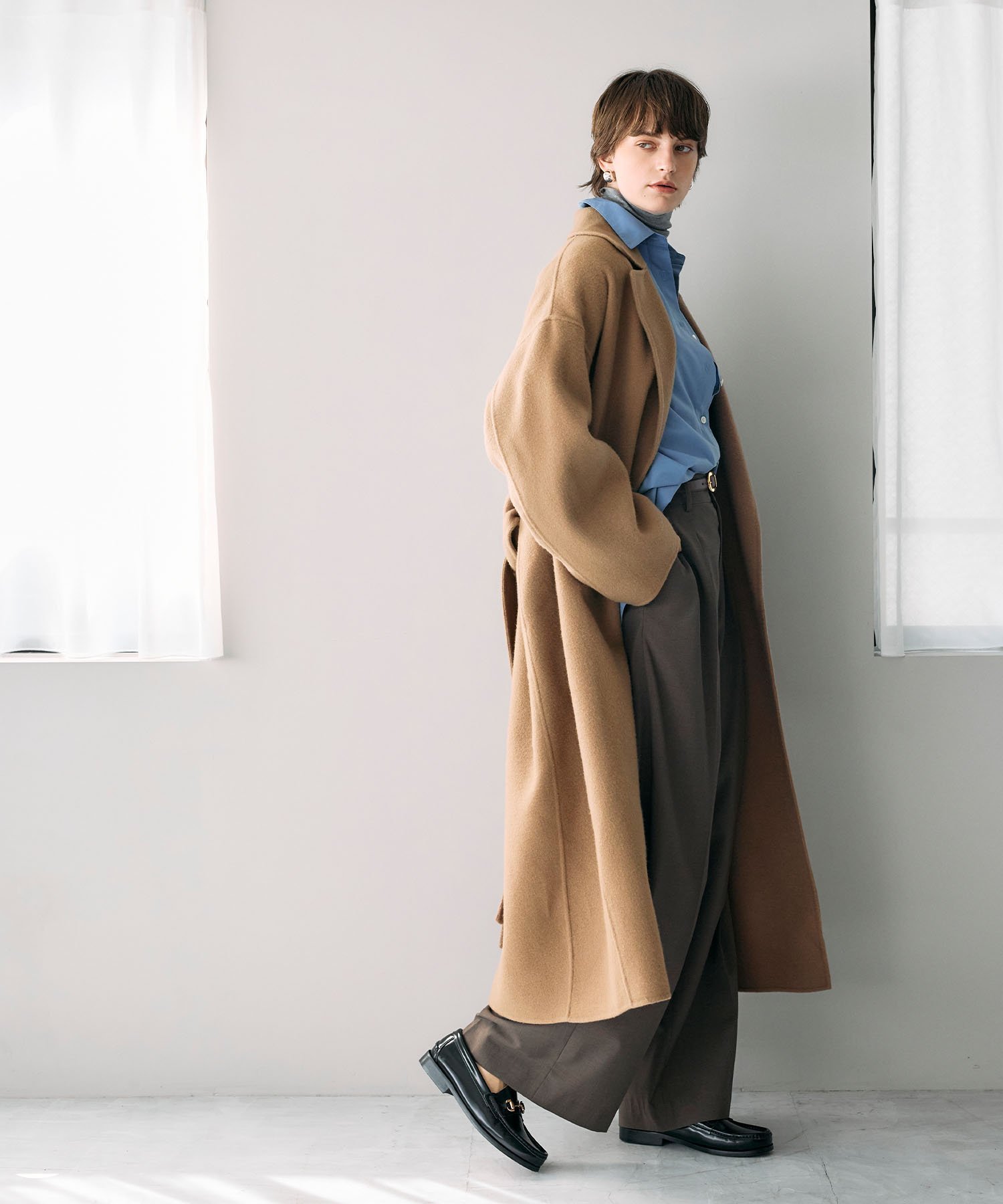 N.O.R.C｜ウールメルトンロングリバーコート | Rakuten Fashion(楽天