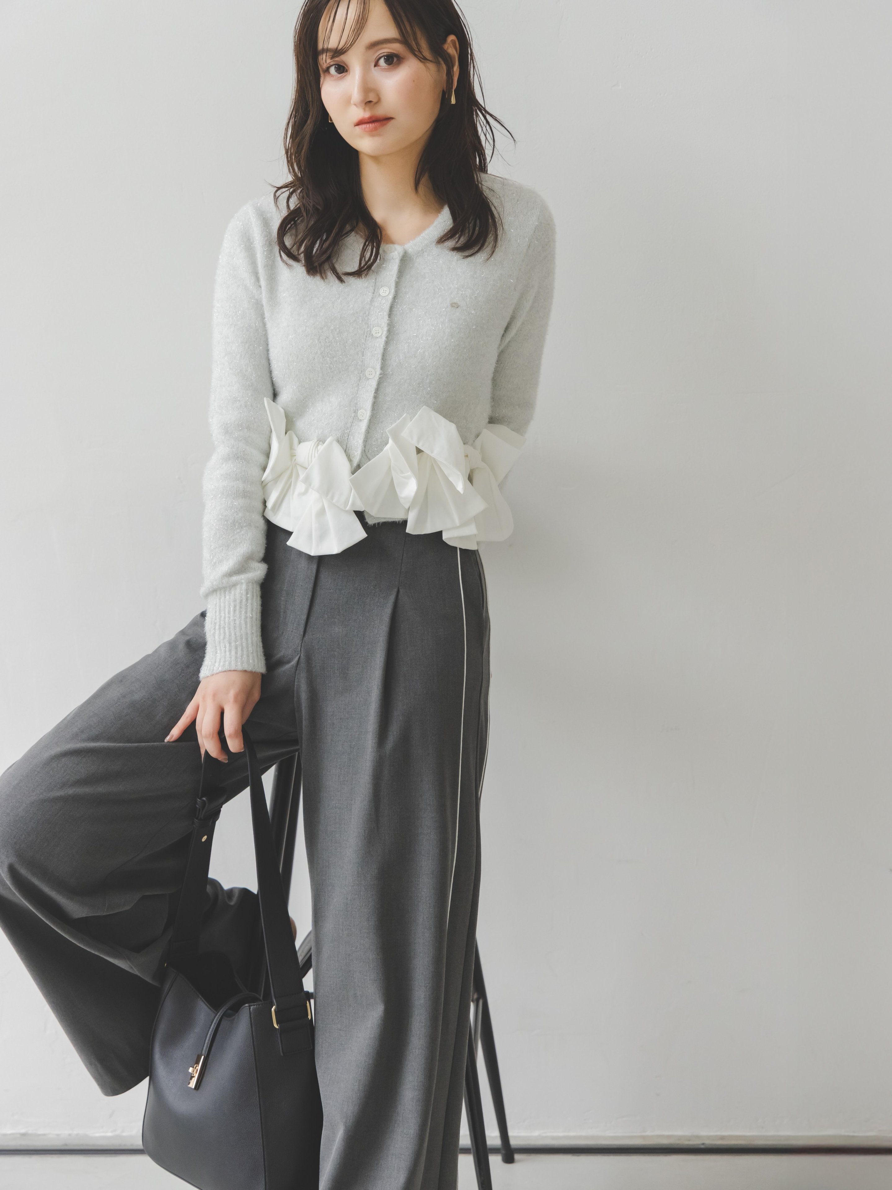 SNIDEL｜リボンモチーフカーディガン | Rakuten Fashion(楽天