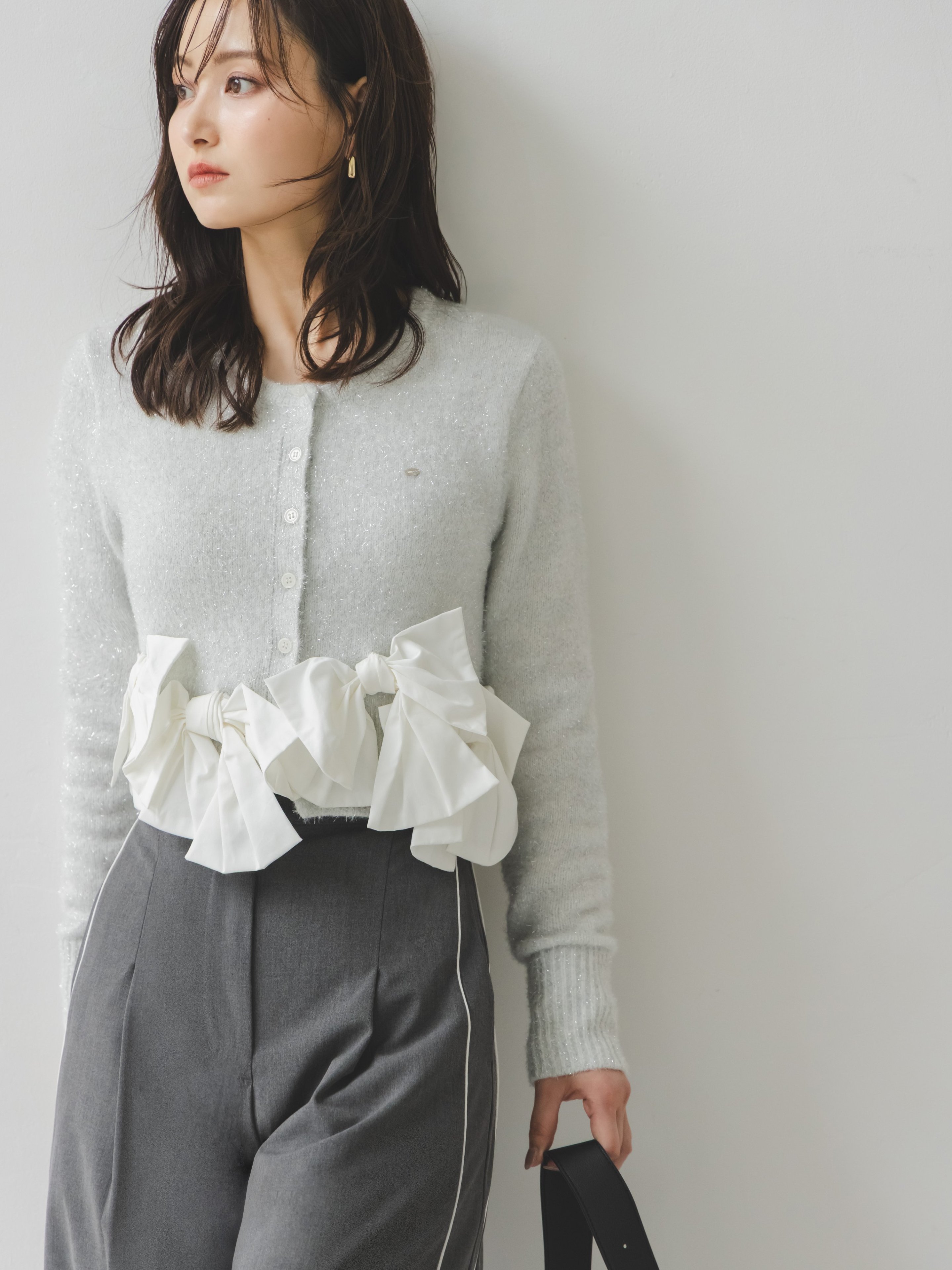 SNIDEL｜リボンモチーフカーディガン | Rakuten Fashion(楽天