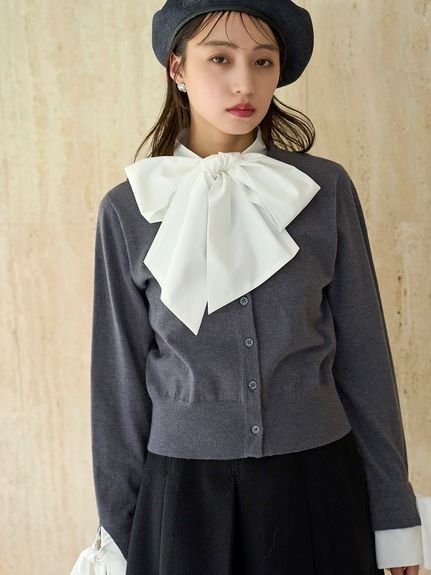 SNIDEL｜ボウタイドッキングニットプルオーバー | Rakuten Fashion