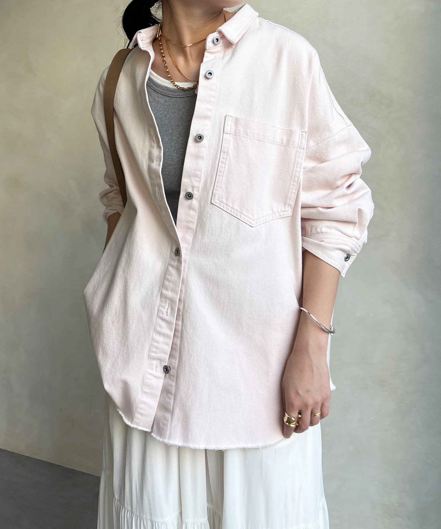 DOUDOU｜【新色追加】ダメージデニムシャツ | Rakuten Fashion(楽天