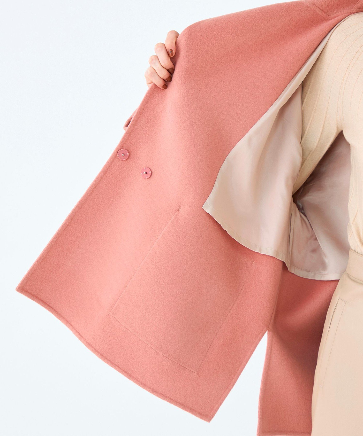 TOMORROWLAND｜プレミアムウールリバー オープンカラーショートコート