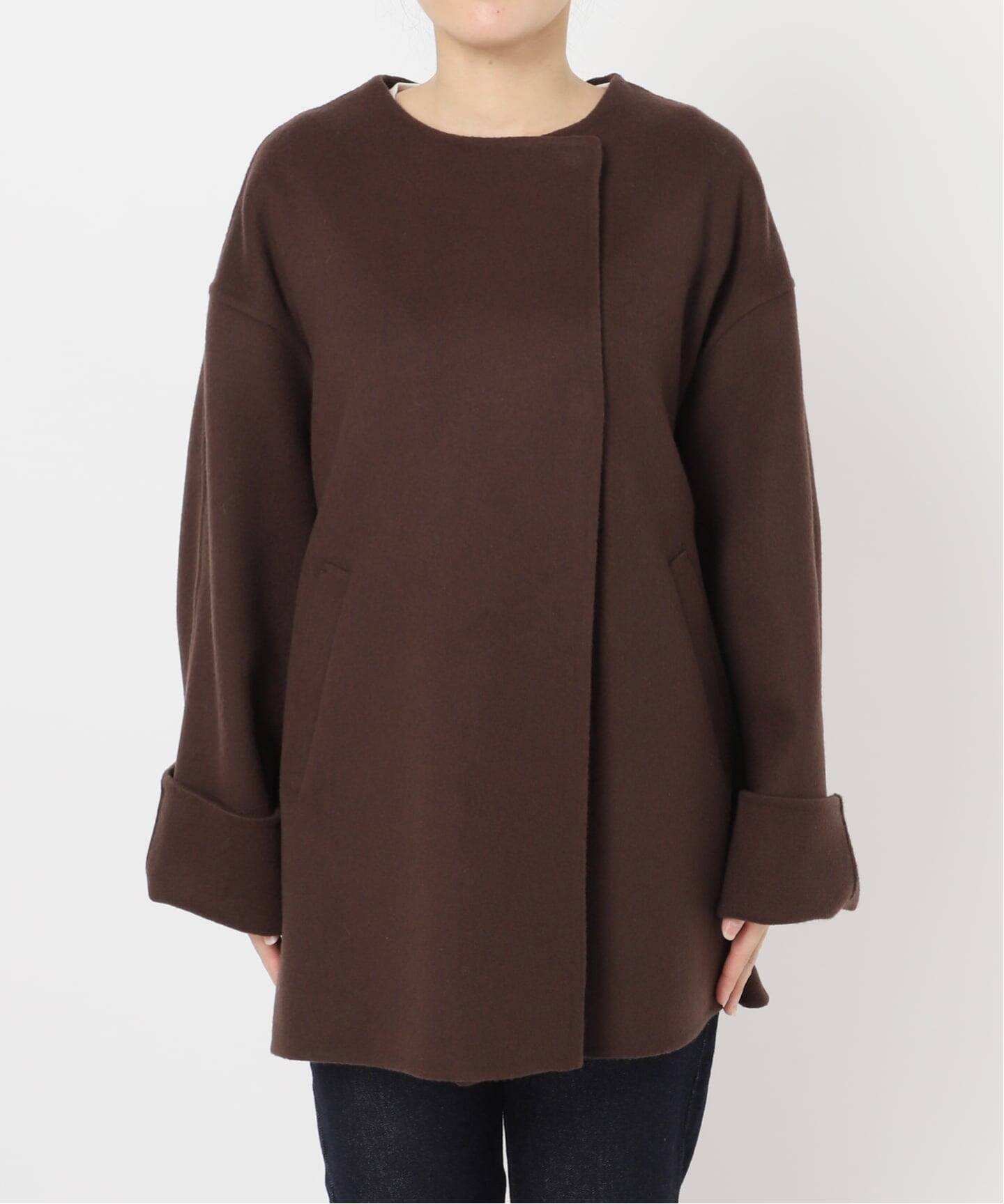 SLOBE IENA｜《ストール付き》SUPER140 ダブルフェイスノーカラー