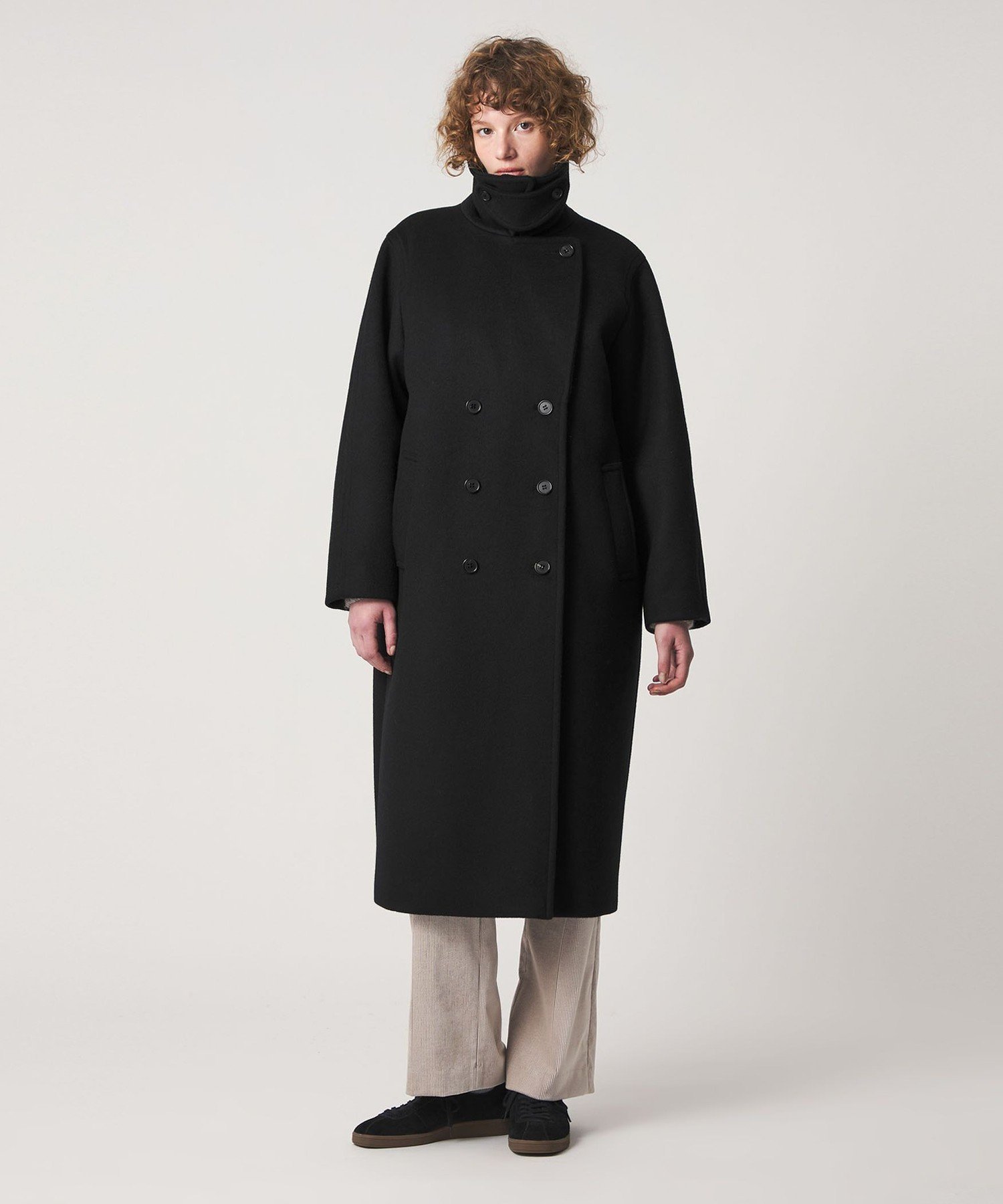 美品 スティーブンアラン 大襟 ウールコート ミドル丈 ダブルブレスト 日本製 STEVEN ALAN（スティーブンアラン） コート アウター 「Steven Alan