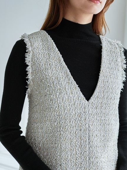 SNIDEL｜Vネックツイードジャンスカ【カンヘウォン着用】 | Rakuten