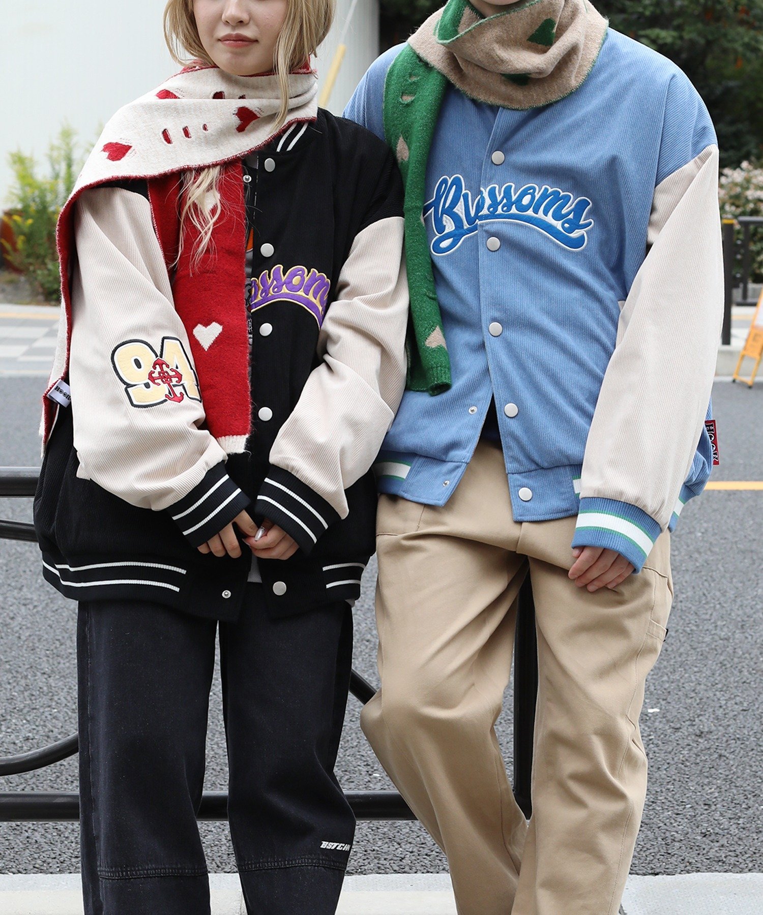 aimoha｜HOOK -original-/リバーシブルチェックワッペン刺繍スタジャン