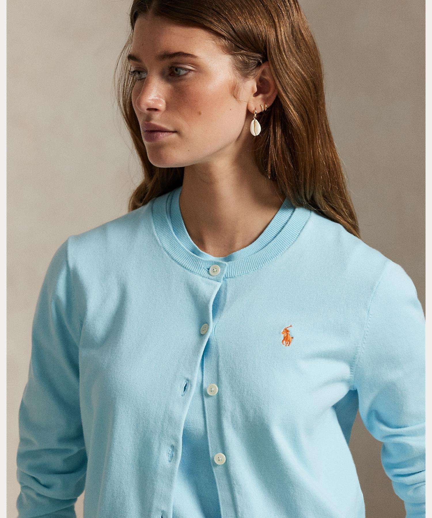 RALPH LAUREN｜コットン クルーネック カーディガン | Rakuten Fashion