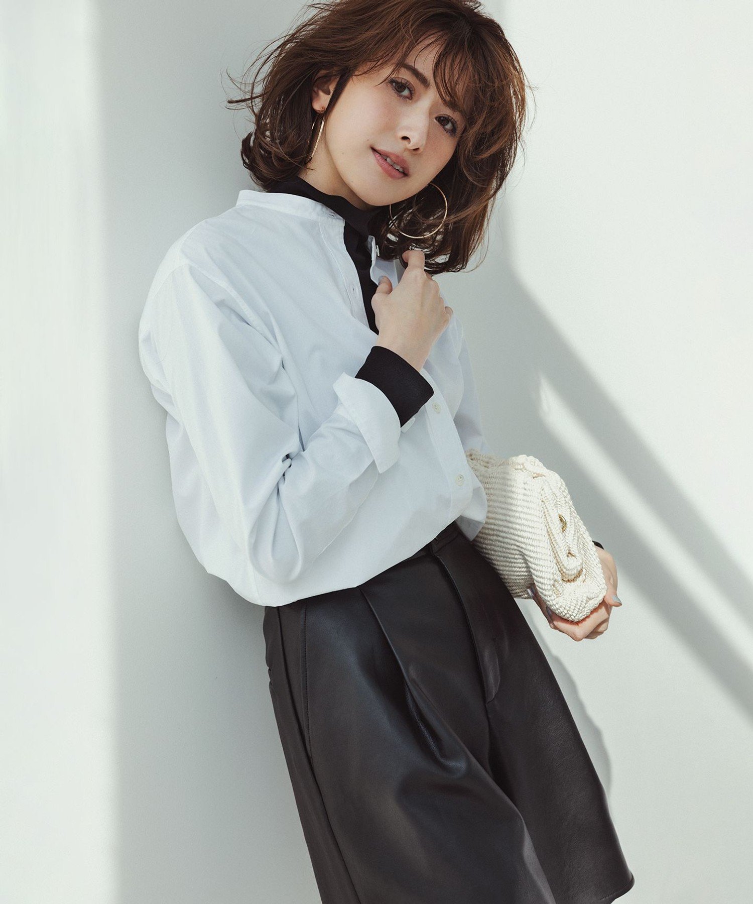 23区｜【Oggi4月号掲載/洗える】CANCLINI バンドカラー シャツ