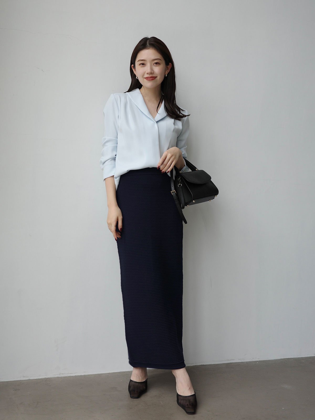 anuans｜ダブルサテンショールカラーブラウス | Rakuten Fashion(楽天