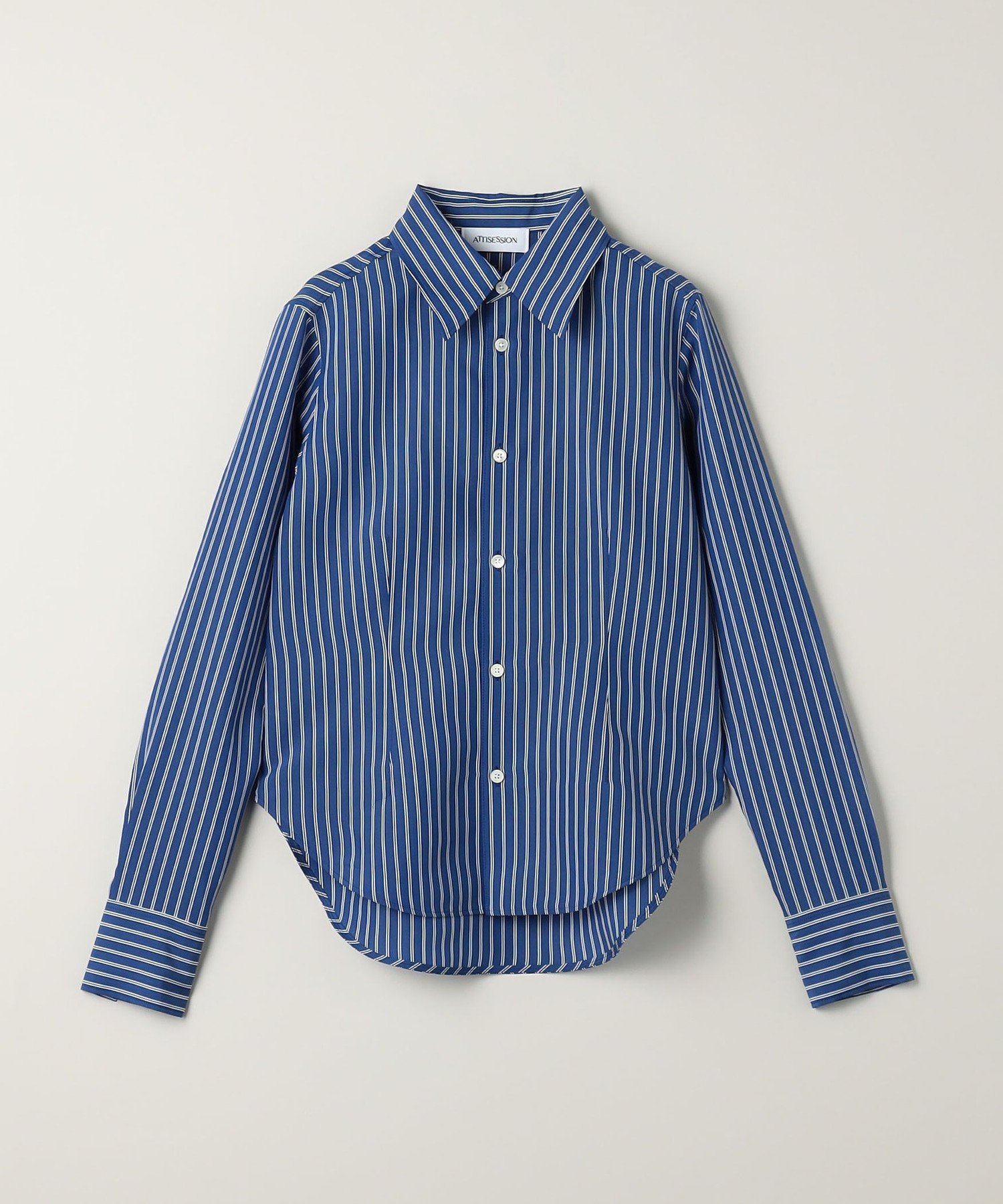 ＜ATTISESSION＞コットン ストライプ スリム シャツ ATTISESSION＞コットン ストライプ スリム シャツ