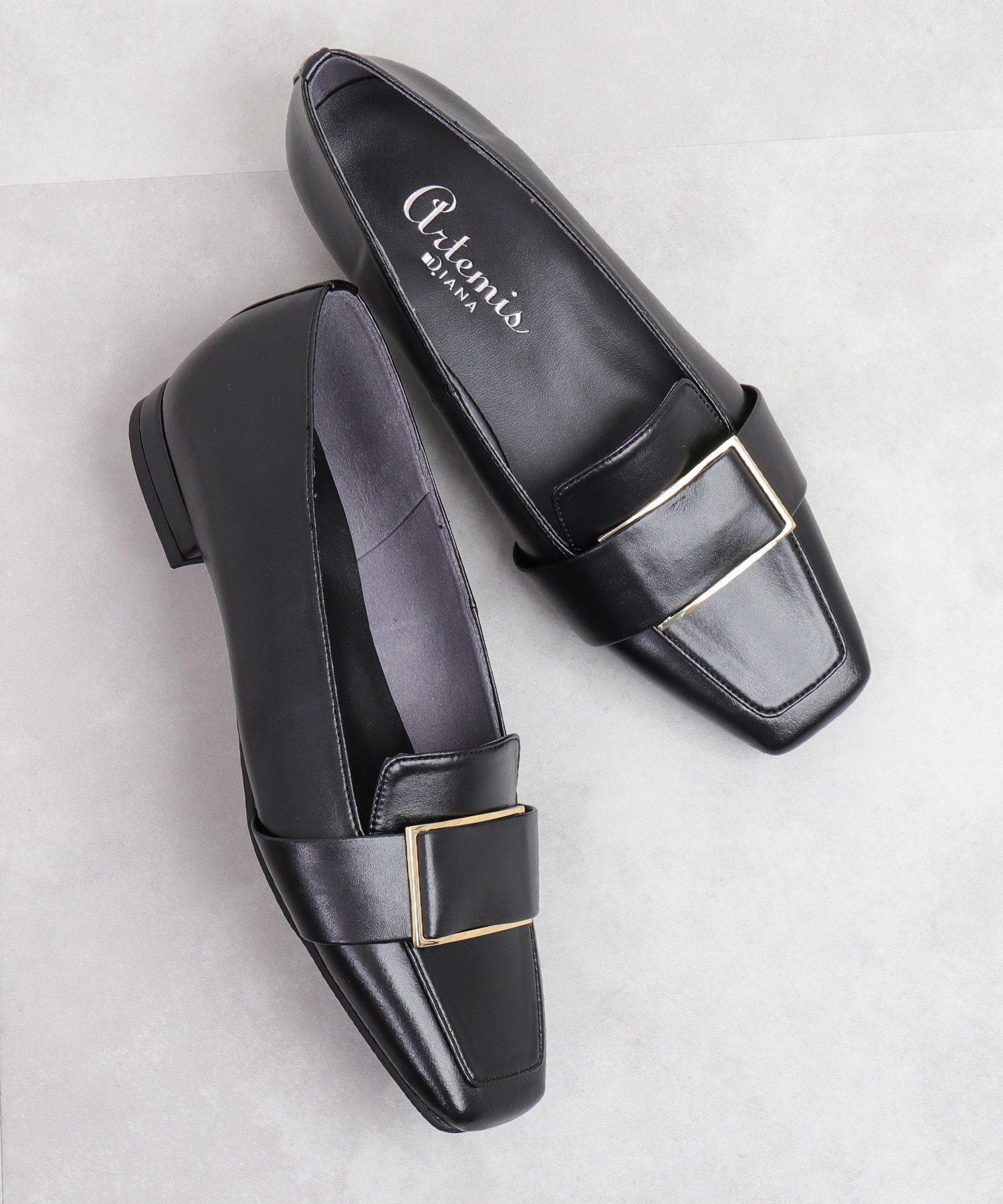 artemis by DIANA｜スクエアトゥ メタルバックルローファー | Rakuten