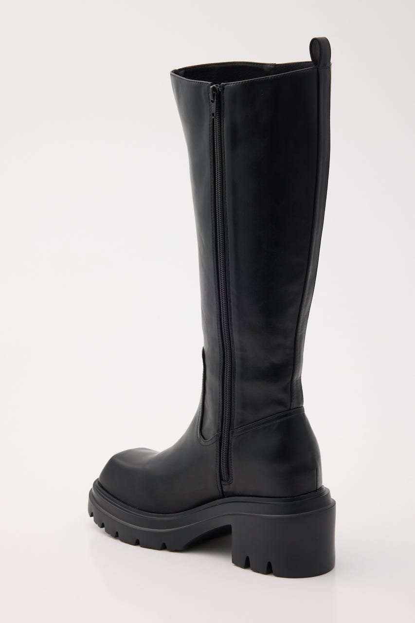 SLY｜【SNSで話題の美脚チートブーツ!】SQUARE TOE KNEE ブーツ