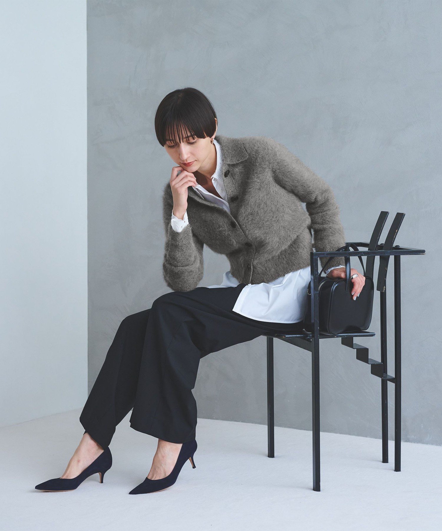 UNITED ARROWS｜フォックスカシミヤ ニットポロ カーディガン