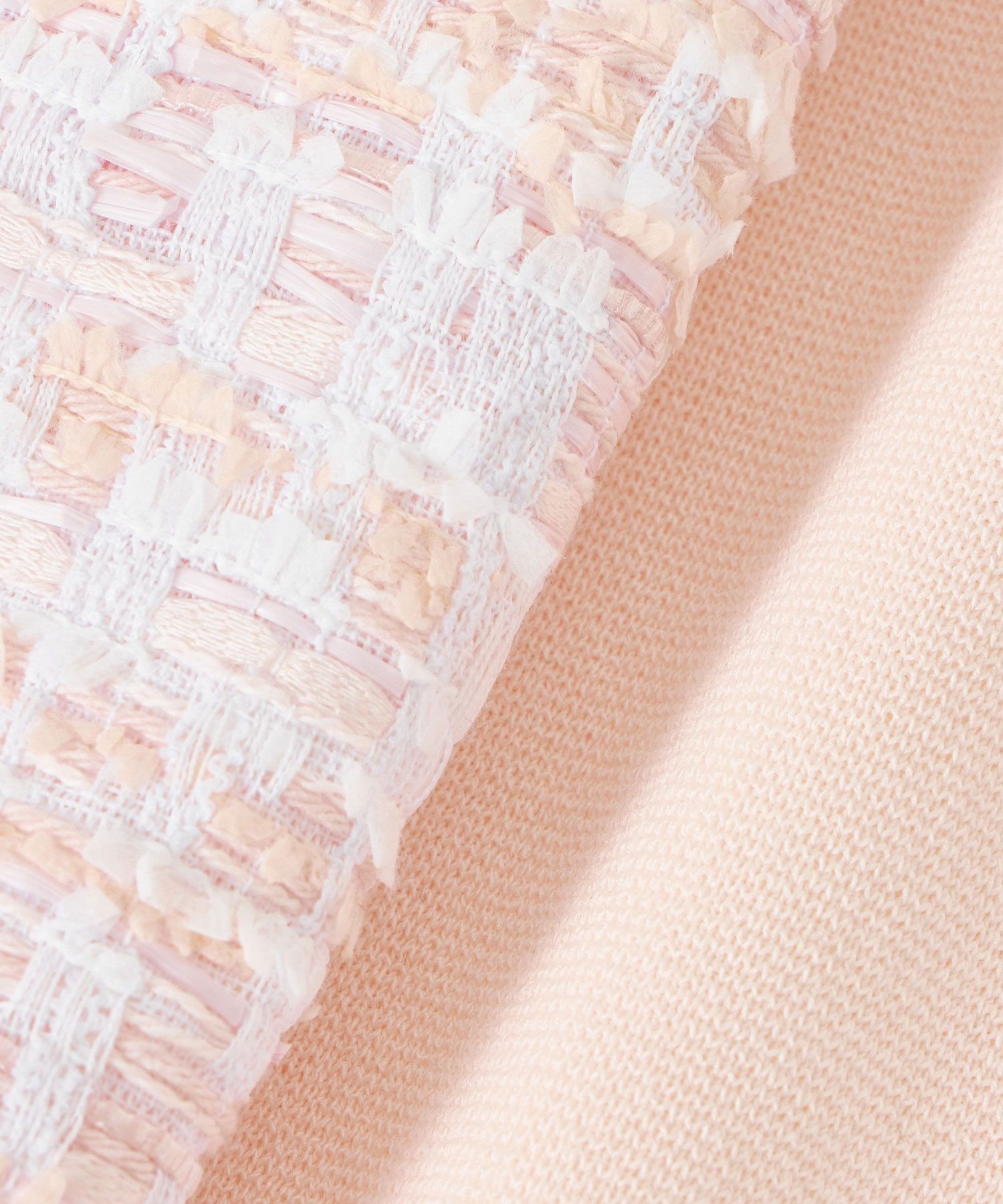 ANAYI｜サーモンピンクツイードコンビ カーディガン | Rakuten Fashion