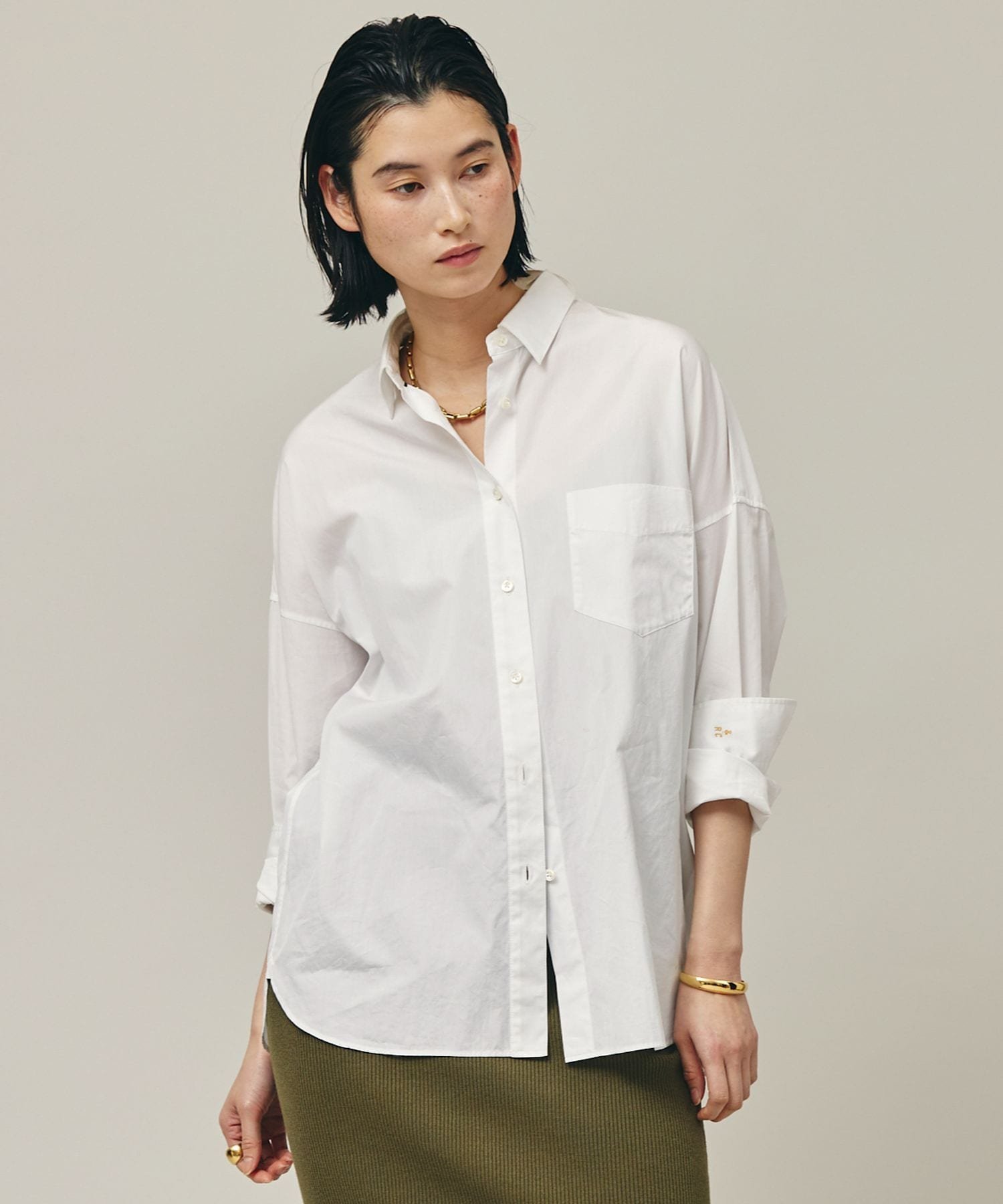 Curensology/&RCビッグシャツ/ブルーストライプ Curensology（カレンソロジー） ブラウス シャツ /「＆RC」ビッグ