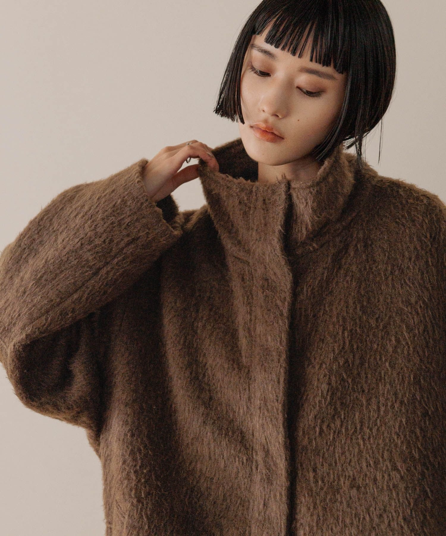 LOWRYS FARM｜シャギースタンドコート | Rakuten Fashion(楽天