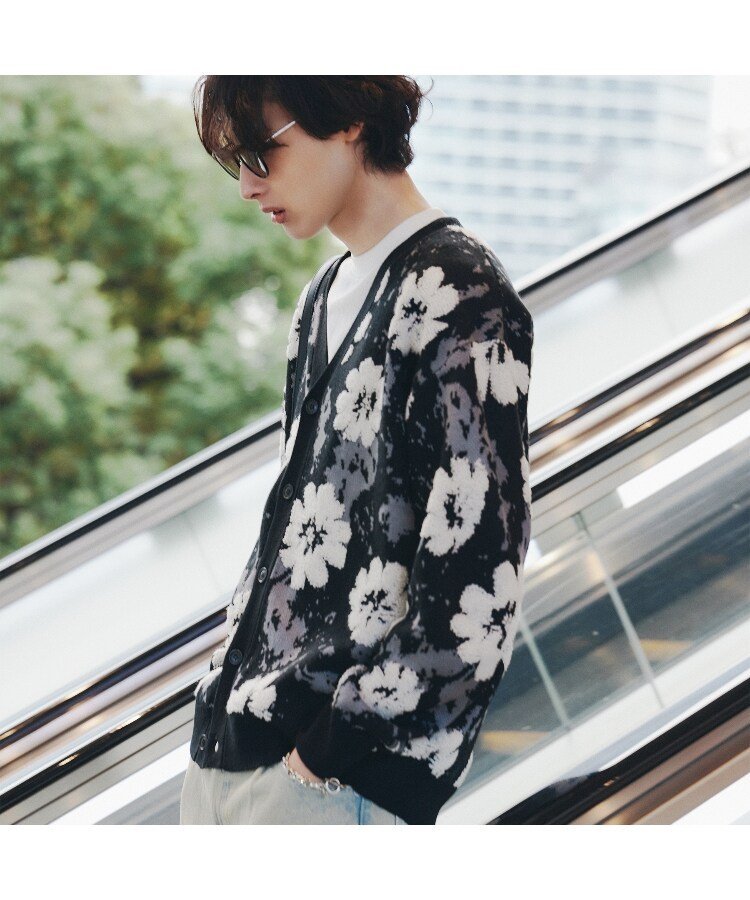 tk.TAKEO KIKUCHI｜フラワージャカードカーディガン | Rakuten Fashion