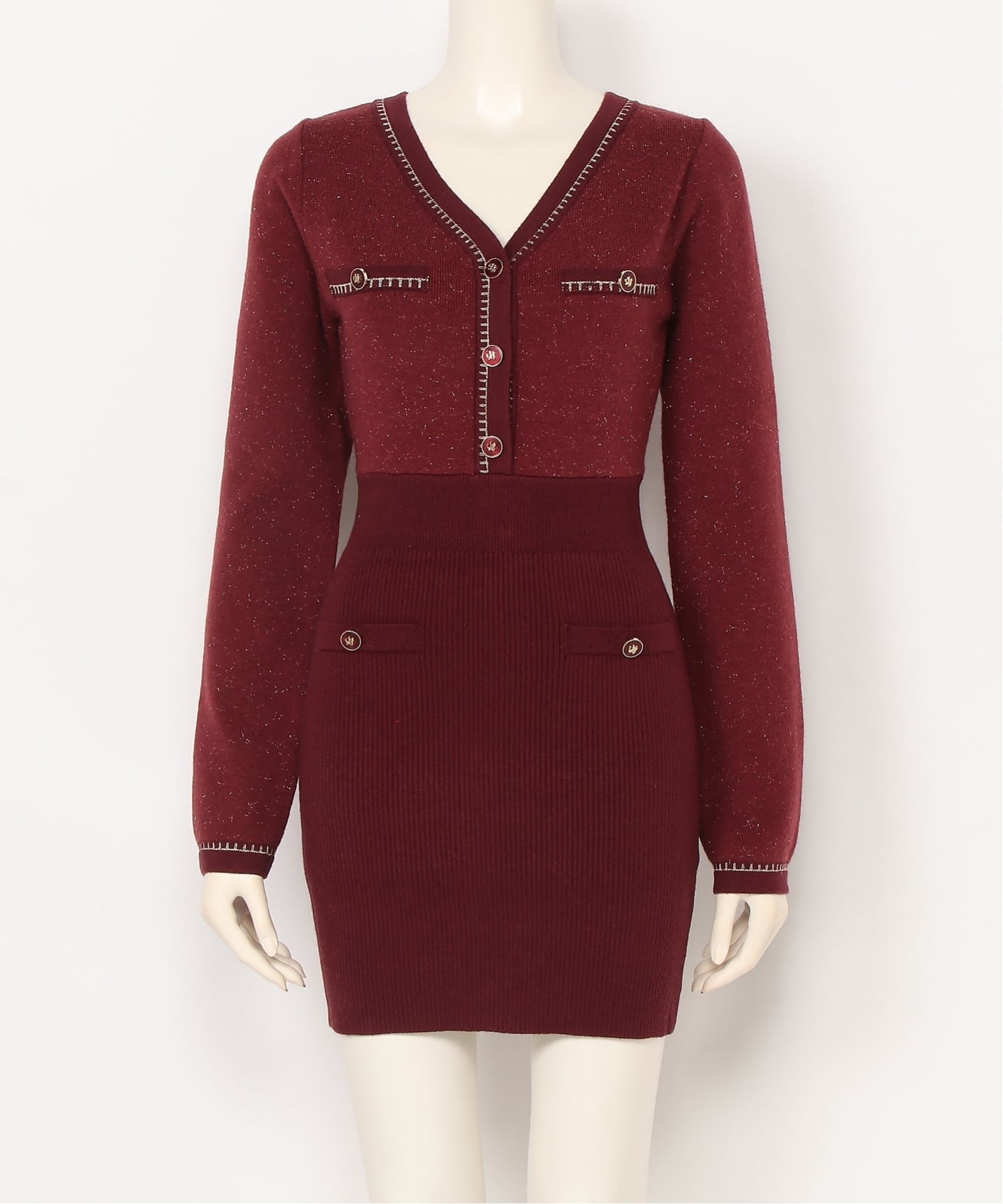 LIP SERVICE｜LIP SERVICE/(W)チェーンステッチクラシカルワンピース