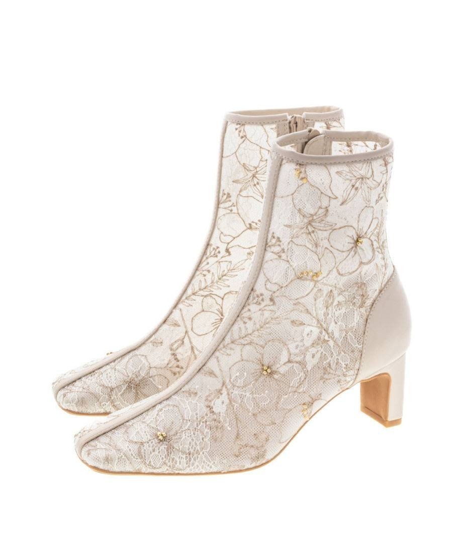 RANDA｜フラワー刺繍ショートブーツ | Rakuten Fashion(楽天