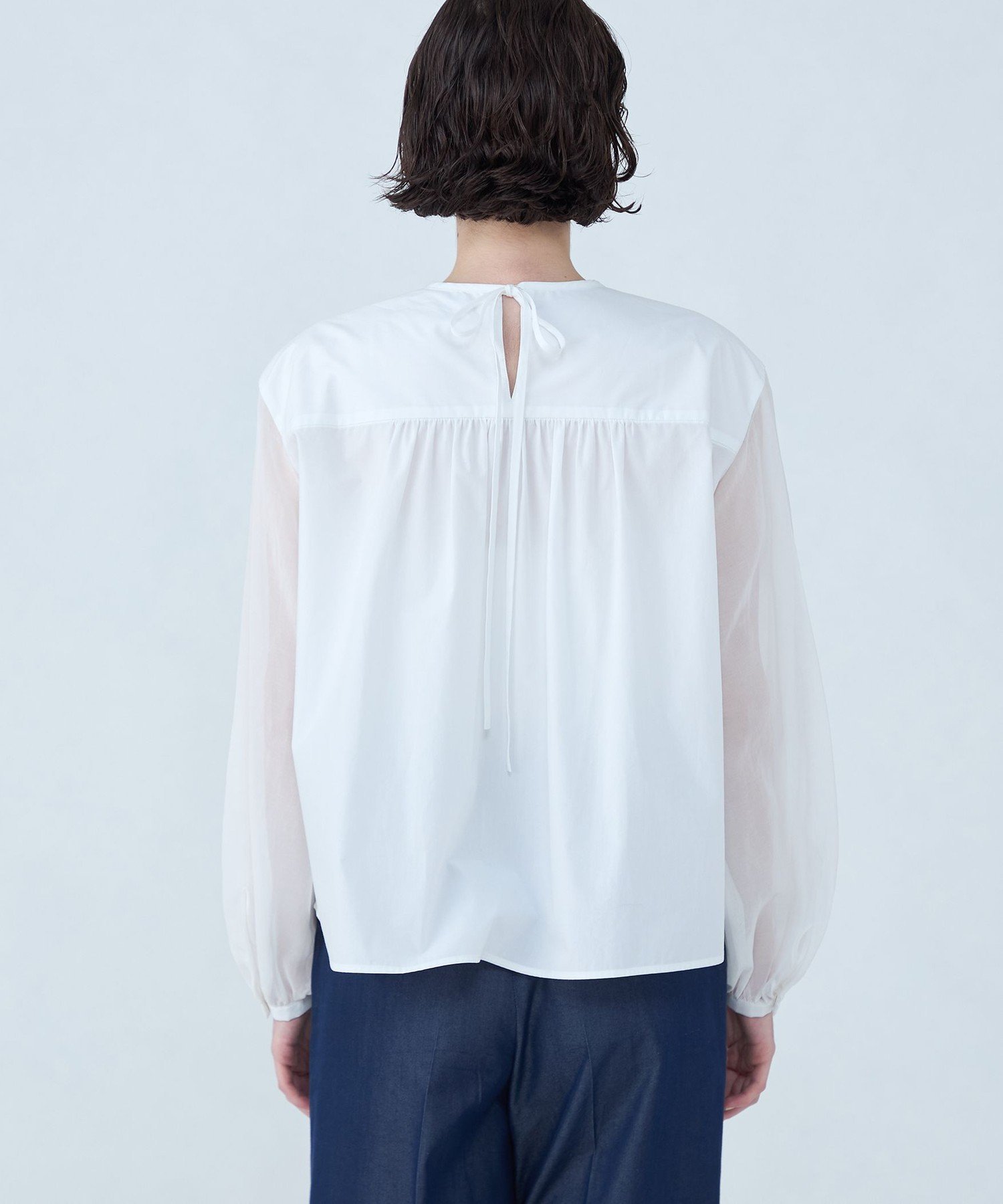 TOMORROWLAND｜ホワイトコンビネーション ラッフルブラウス | Rakuten