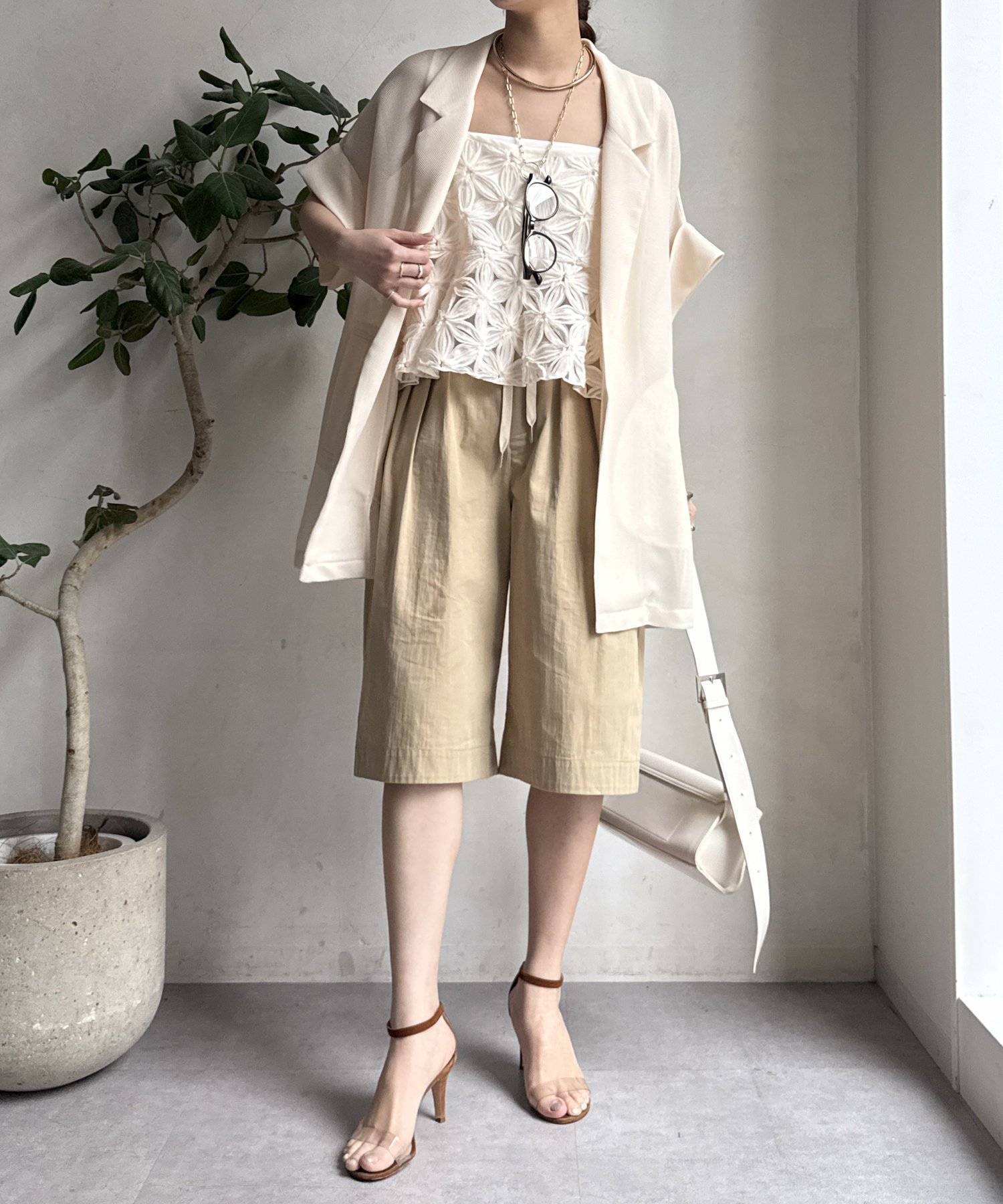 DOUDOU｜【WEB限定】チュールフラワーキャミ | Rakuten Fashion(楽天