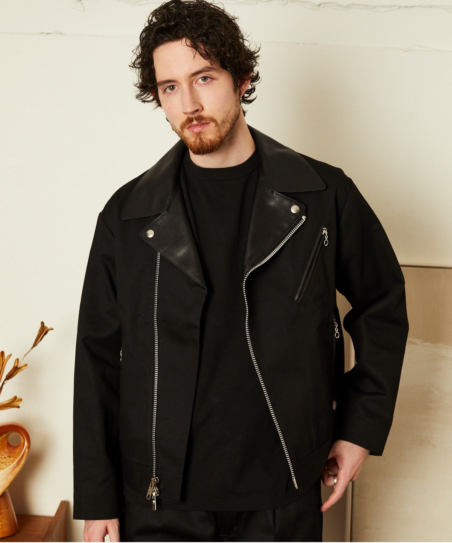 Schott｜×DICKIES/ディッキーズ/LEATHER COMB. DOUBLE RIDERS/レザー