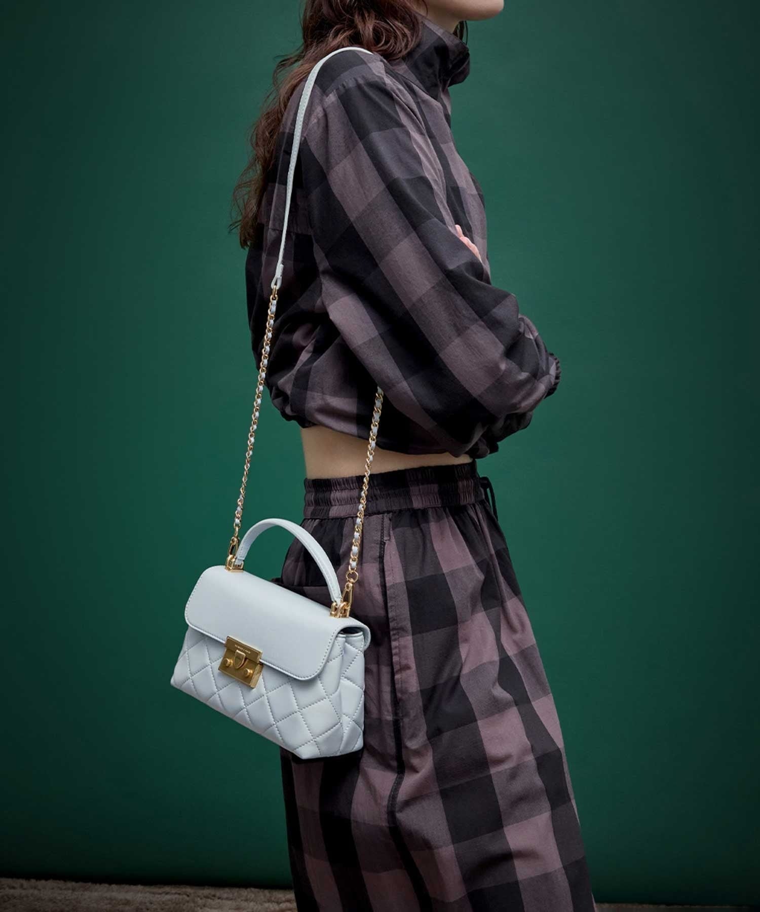 CHARLES & KEITH｜Alva アルヴァ キルトチェーンストラップトップ