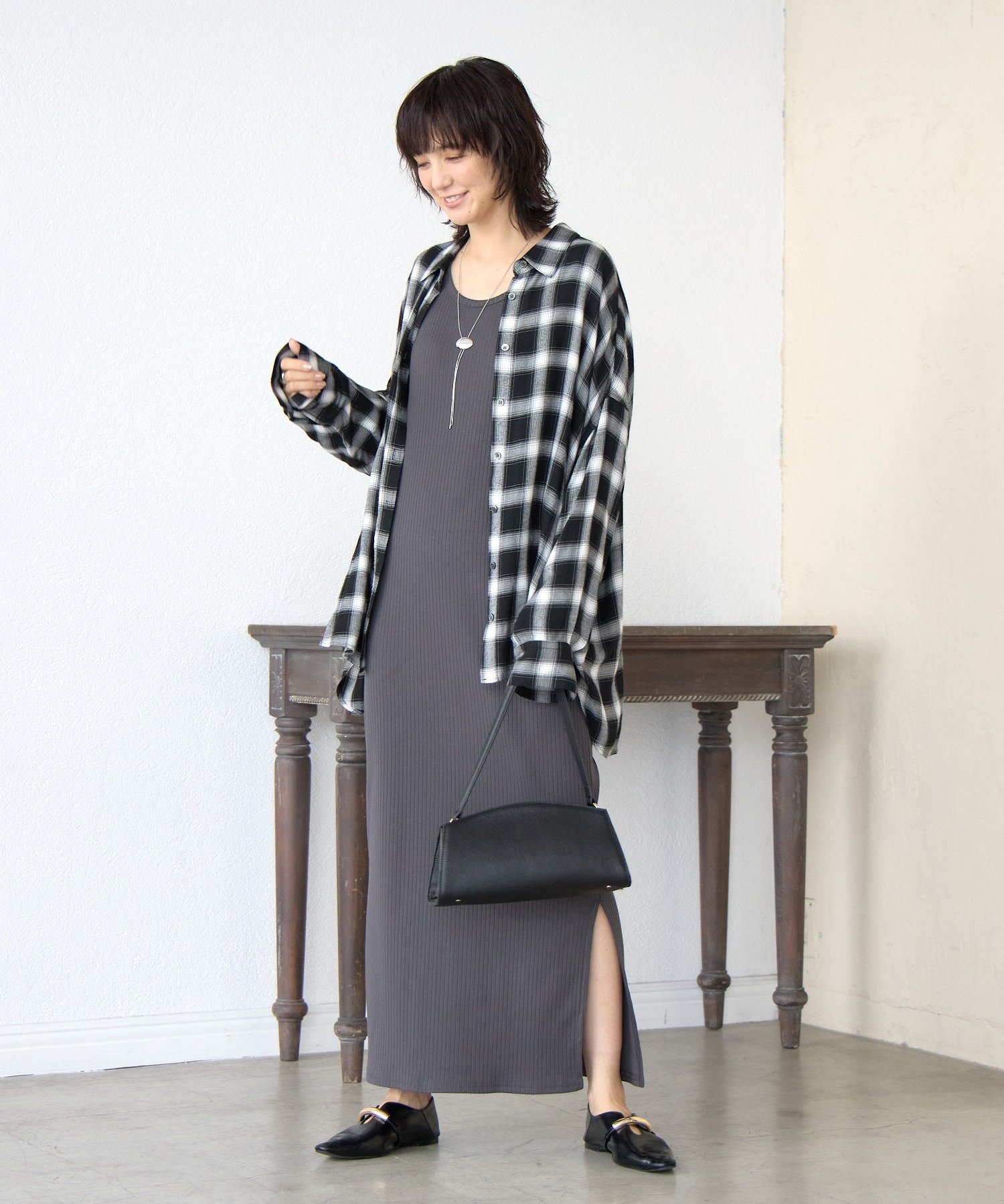 RIVE DROITE｜ウォッシュドチェックワイドシャツ | Rakuten Fashion